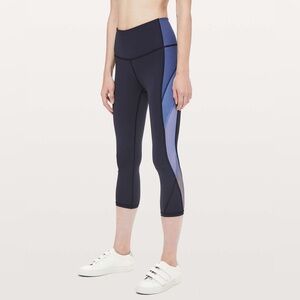 Lululemon Colour Me Ombre Crop 21" Midnight Navy, Gatsby Blue, Visto Blue Capris